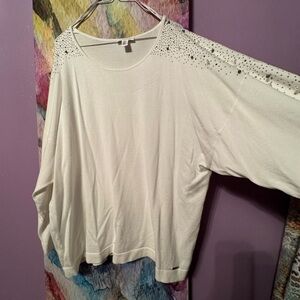 Calvin Klein Cream Studded Blouse